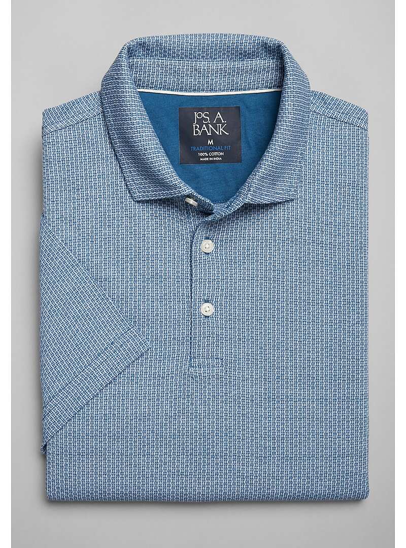 Jos. A. Bank Traditional Fit Basketweave Jacquard Polo - Big & Tall#6MHH