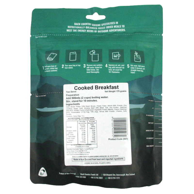 Back Country Cuisine - Cooked Breakfast