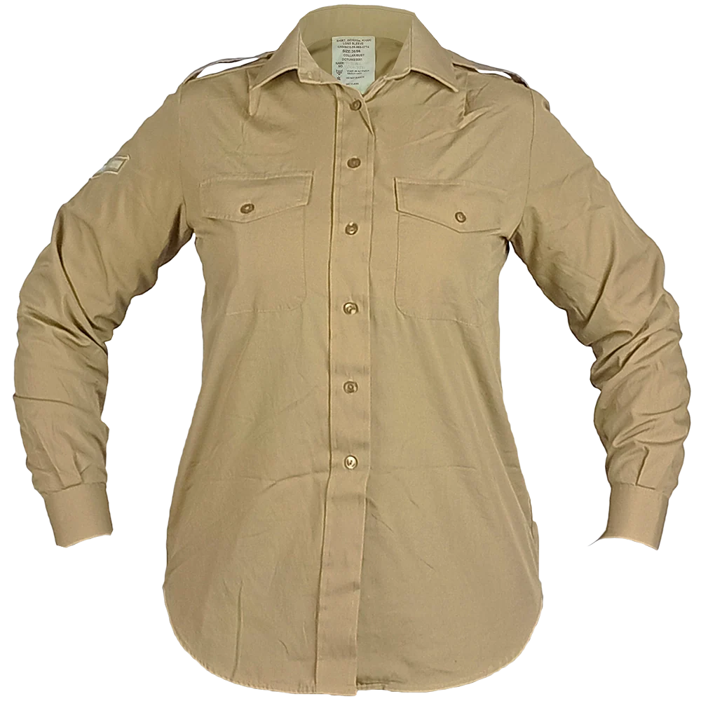 British Army Women's Long Sleeve Khaki Shirt
