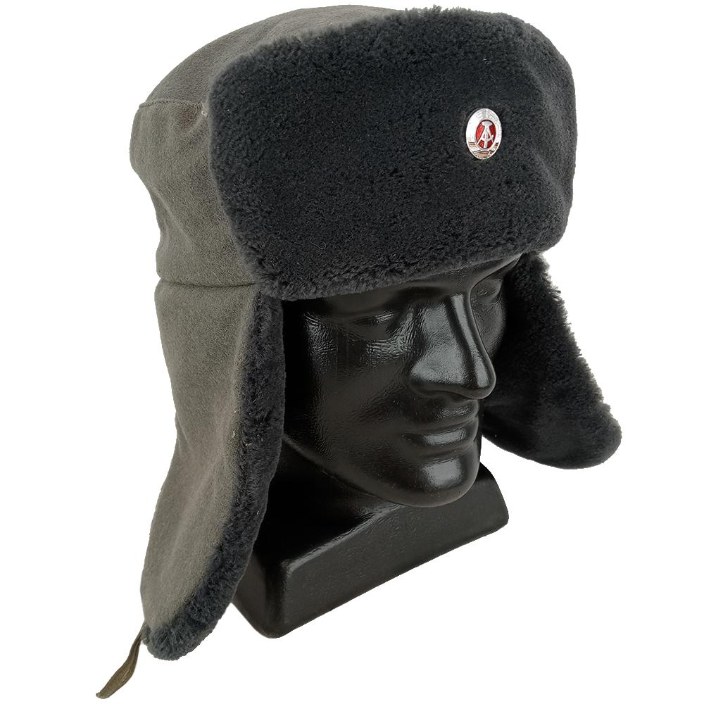 East German Ushanka With Badge