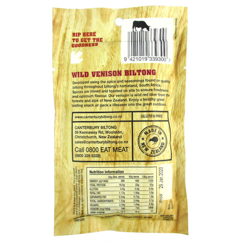 Biltong Air-Dried Venison 40g