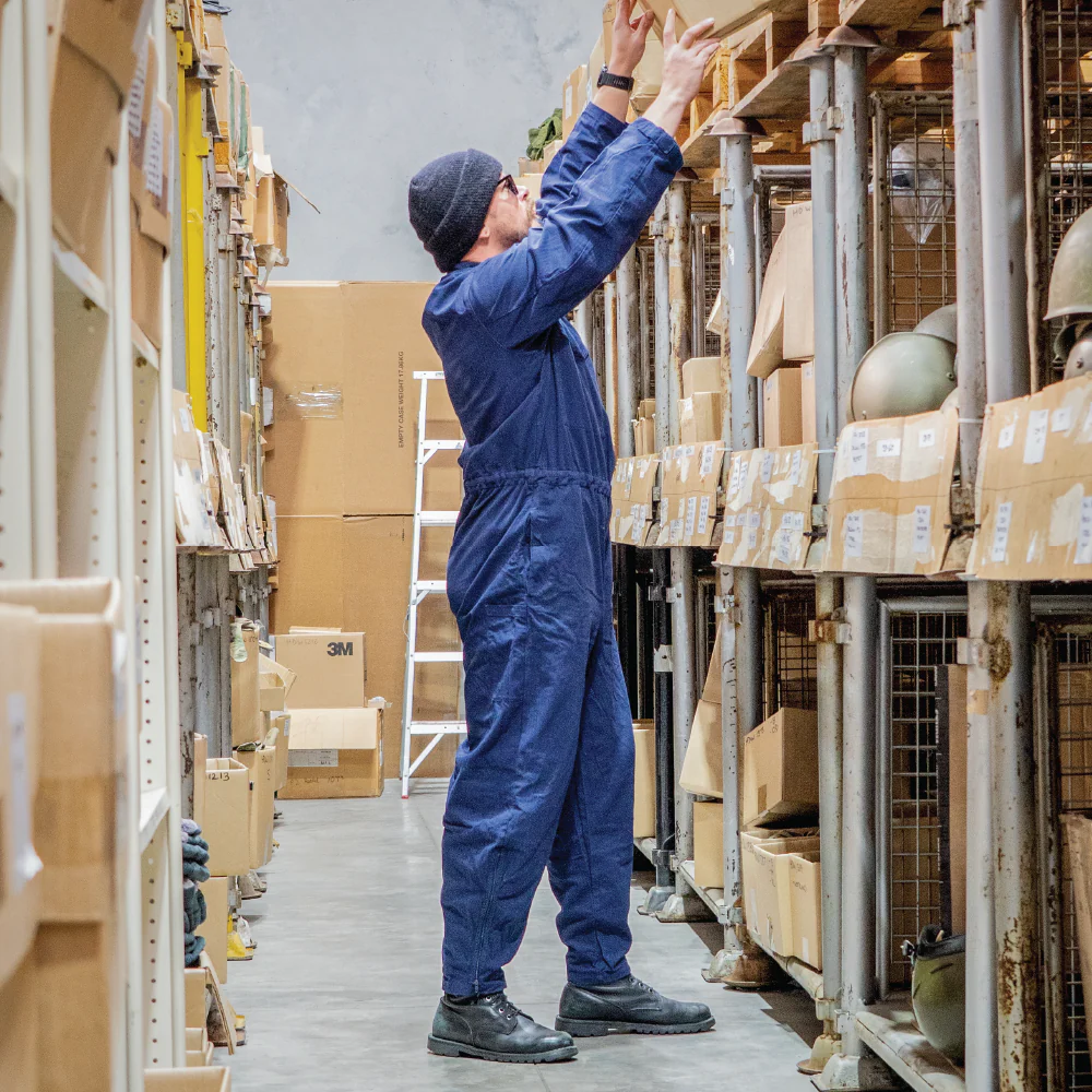 German Navy Blue Work Overalls - Zip