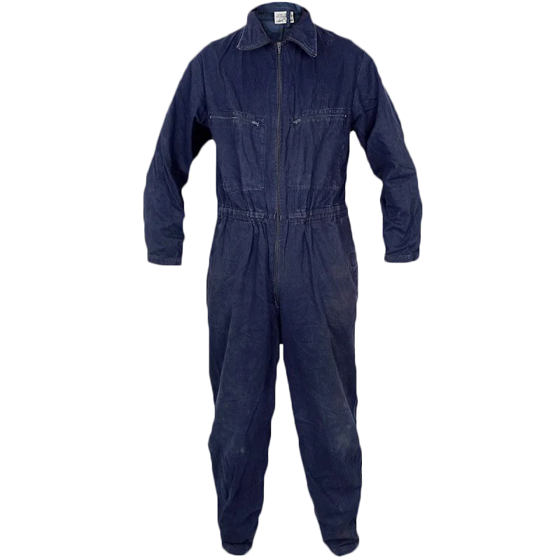 German Navy Blue Work Overalls - Zip