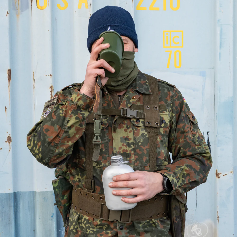 German Army Aluminum Canteen Set