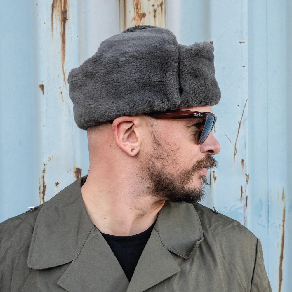 East German Ushanka With Badge