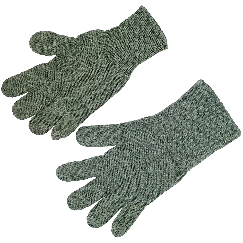 Swiss Blue/Grey Wool Gloves
