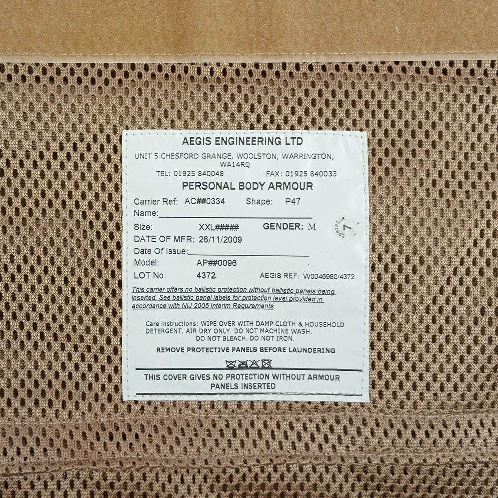 British Aegis Tan Plate Carrier