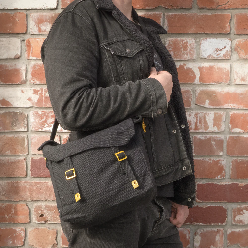 Medium Canvas Haversack - Black