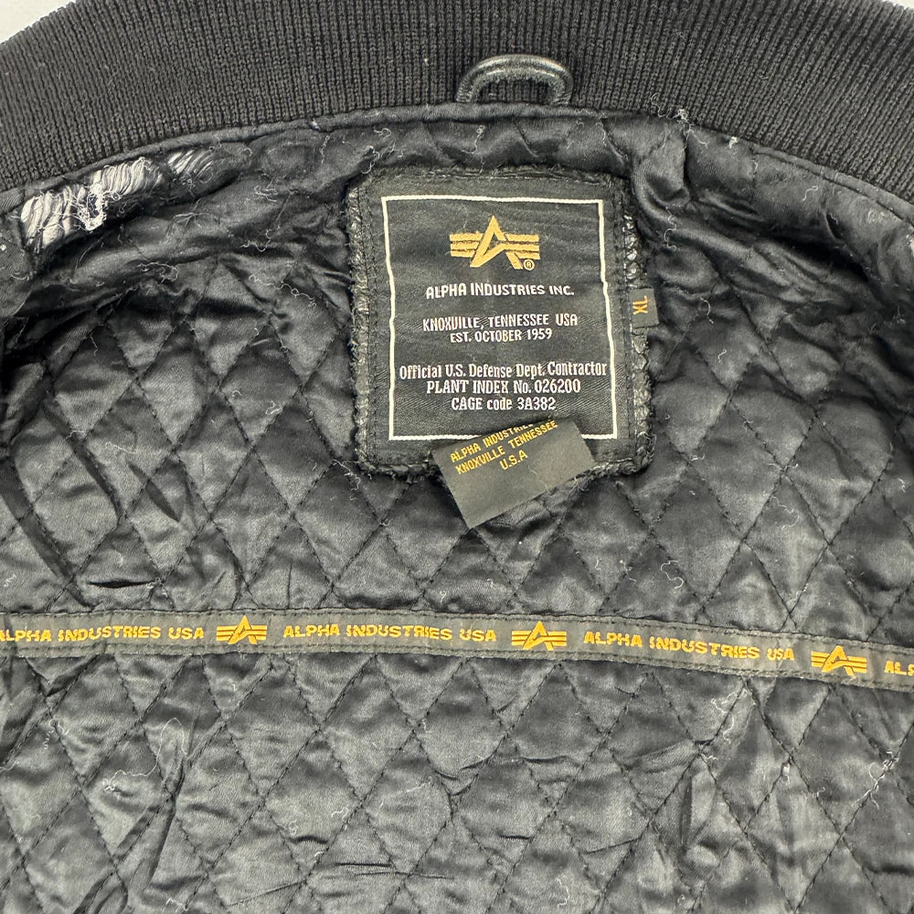 Alpha Industries Black Leather Jacket