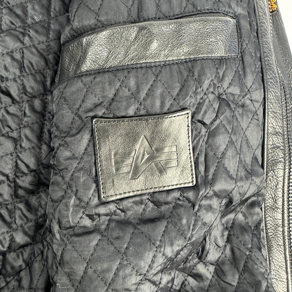 Alpha Industries Black Leather Jacket