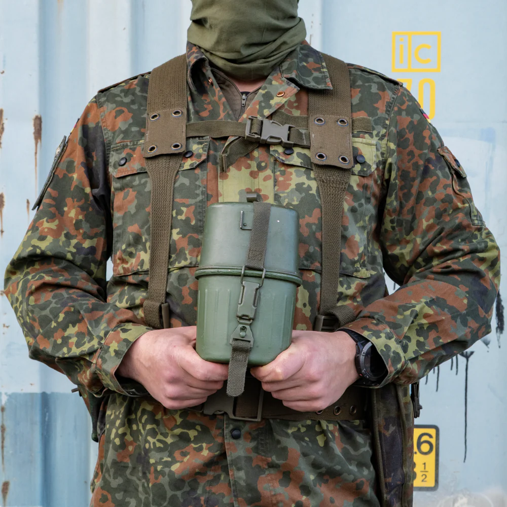 German Army Aluminum Canteen Set