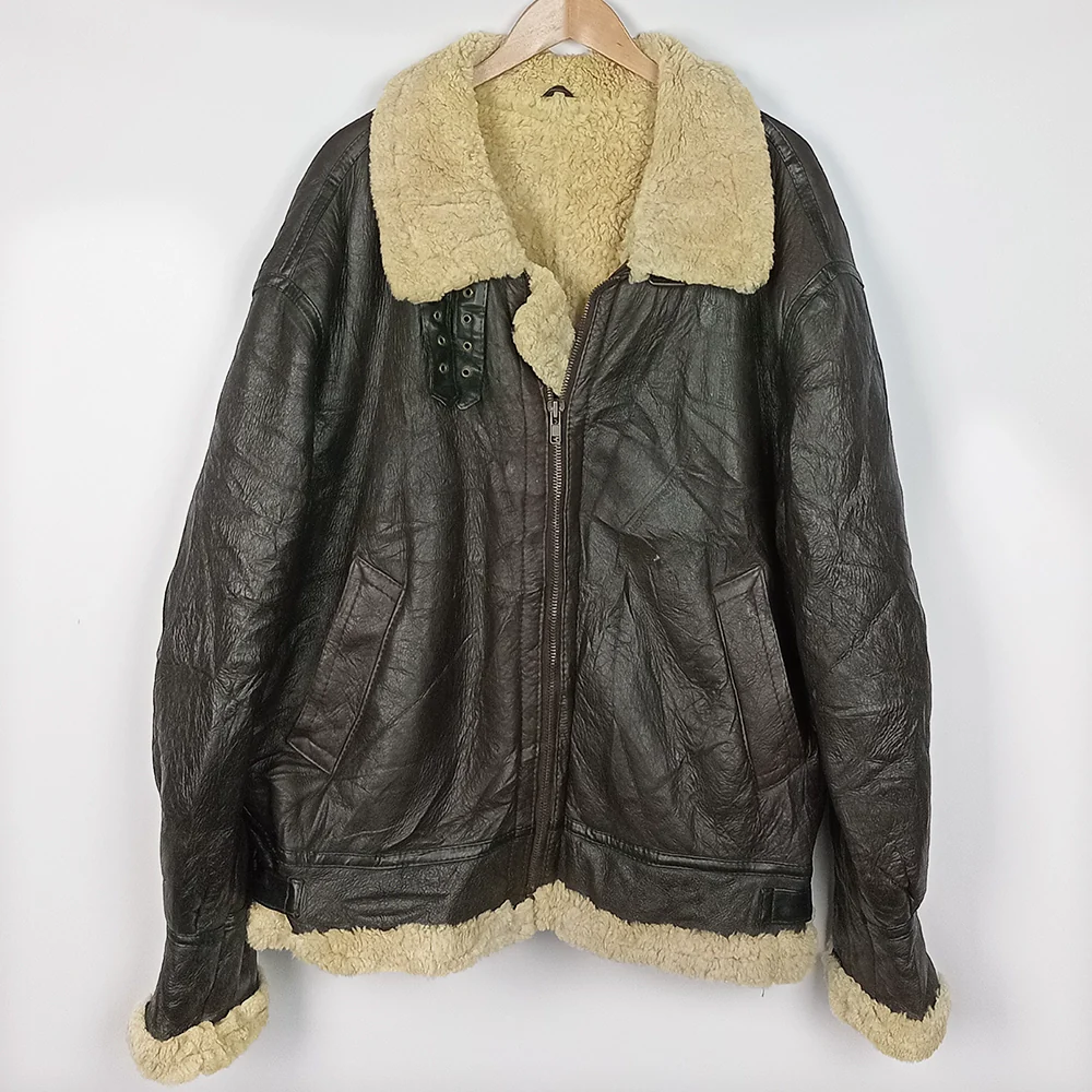 Type B-3 Leather Shearling Bomber Jacket 2XL
