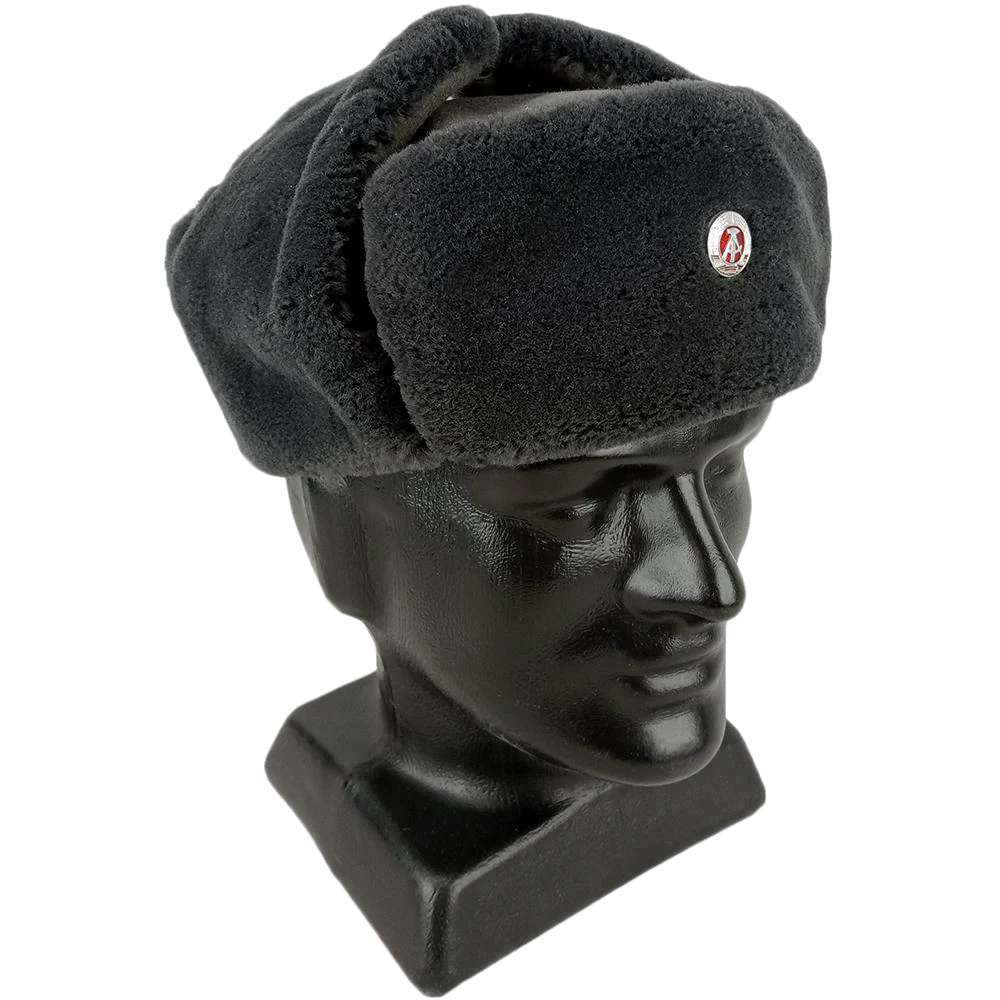 East German Ushanka With Badge