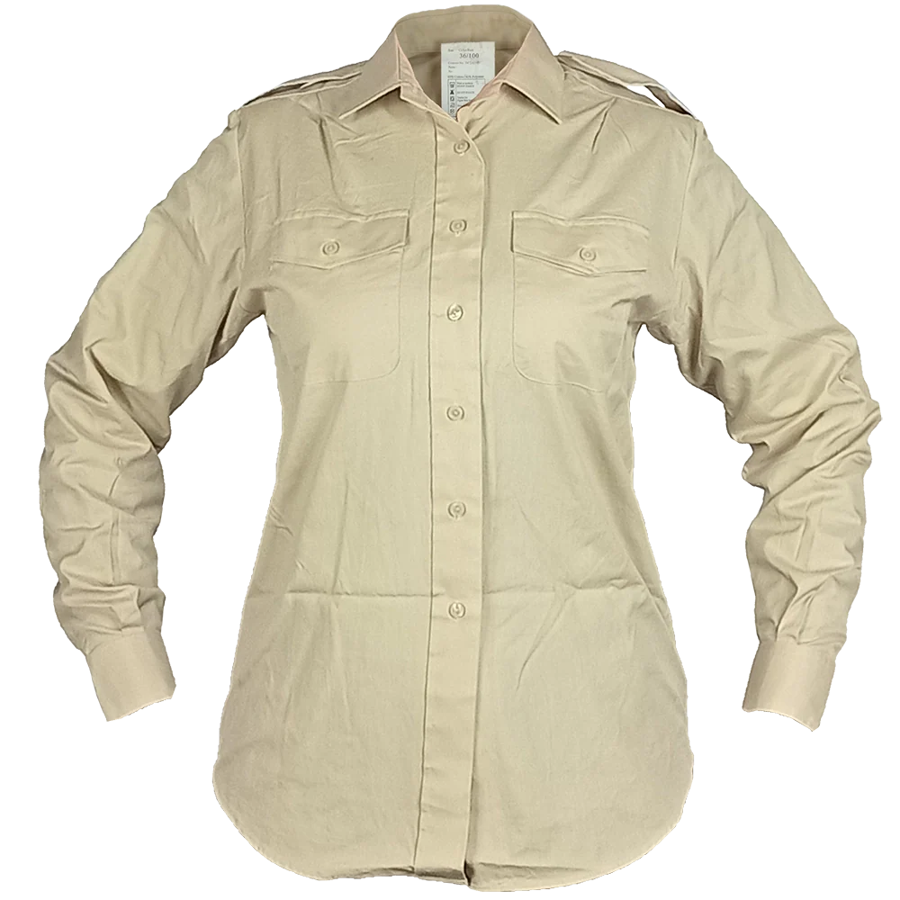 British Army Women's Long Sleeve Fawn Shirt