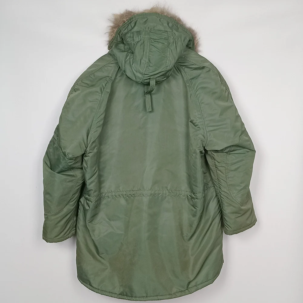 N-3B Jacket with Orange Interior and Fur Ruff - XL