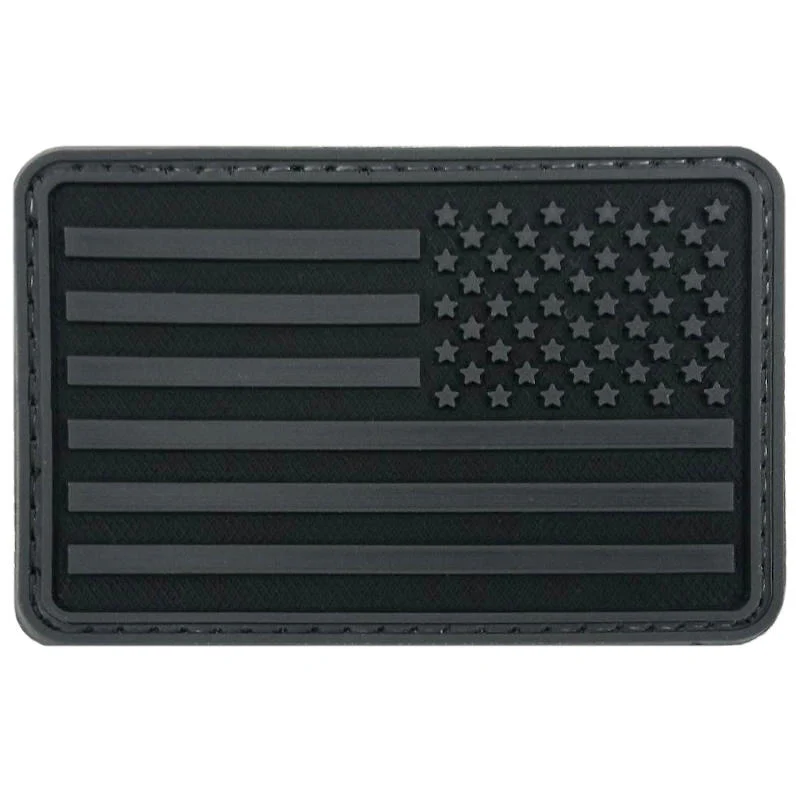 US Flag PVC Patch - Black
