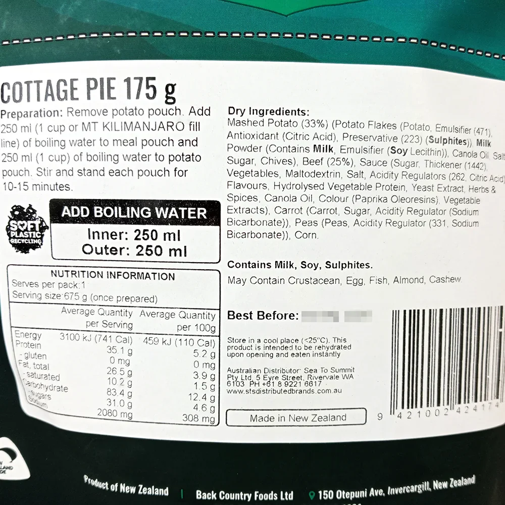 Back Country Cuisine - Cottage Pie