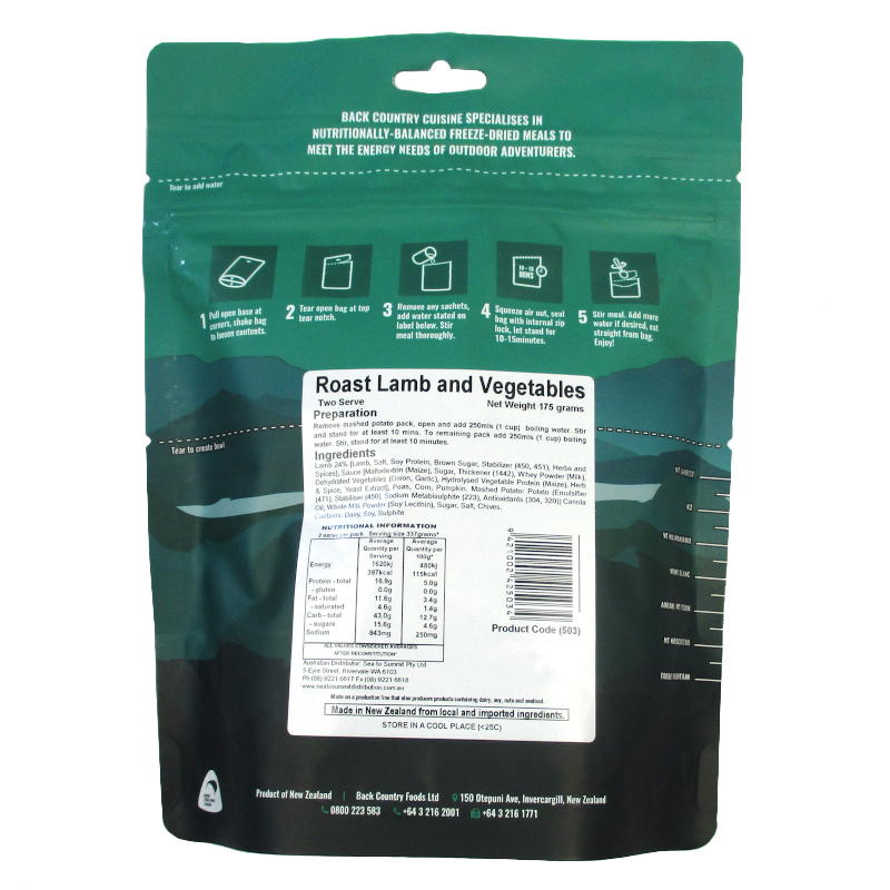 Back Country Cuisine - Roast Lamb & Vegetables