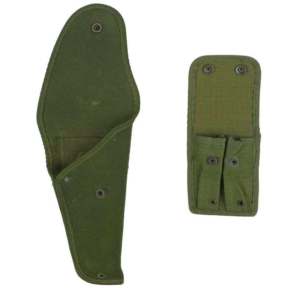 Belgian OD Pistol Belt With Holster