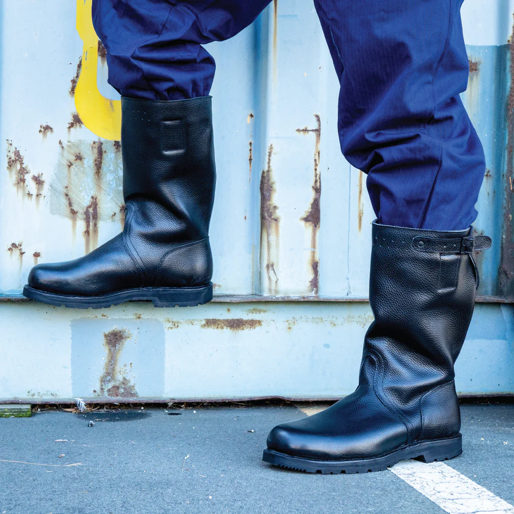 German Navy Leather Lined Jackboots