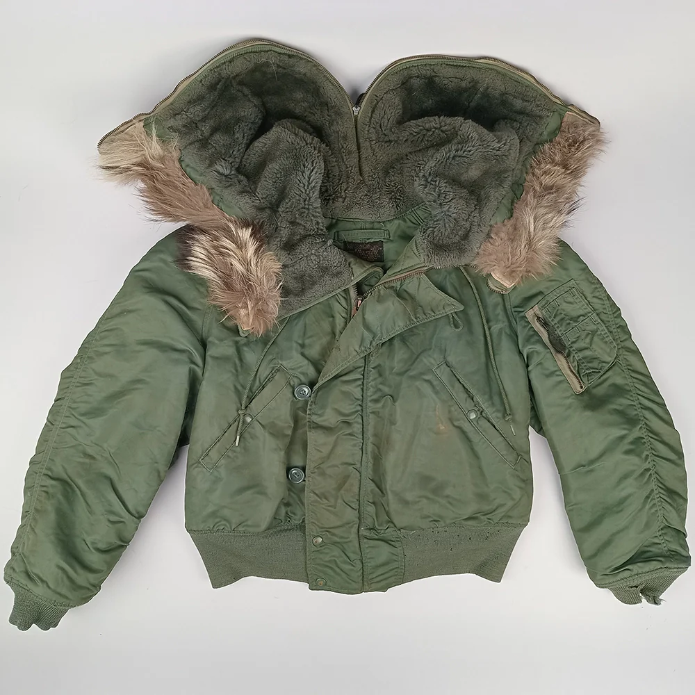 US N-2B Flight Jacket w Attached Hood and Fur Ruff 1962 - Sz M