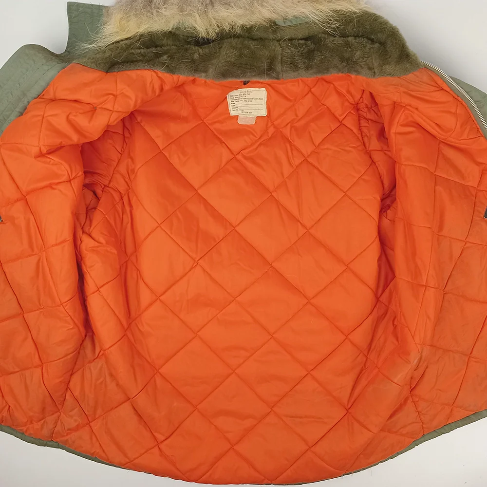 N-3B Jacket with Orange Interior and Fur Ruff - XL