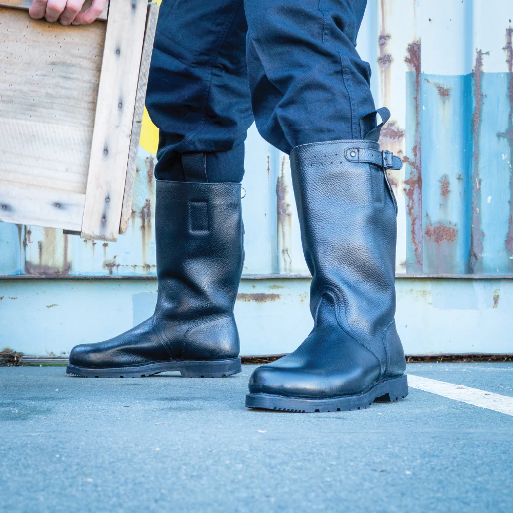 German Navy Leather Lined Jackboots