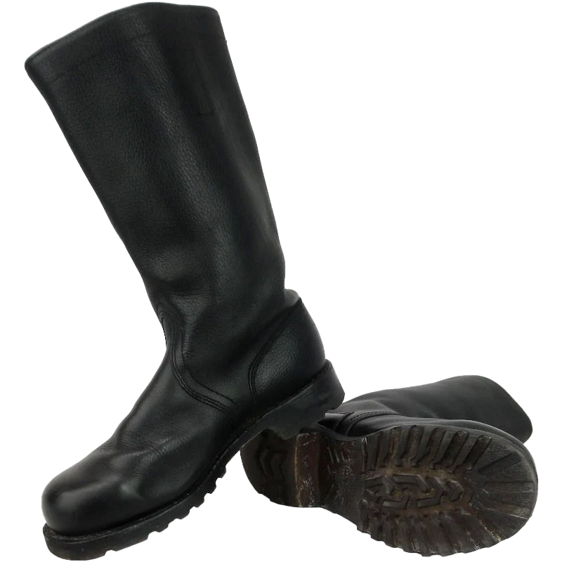 German Navy Leather Jackboots