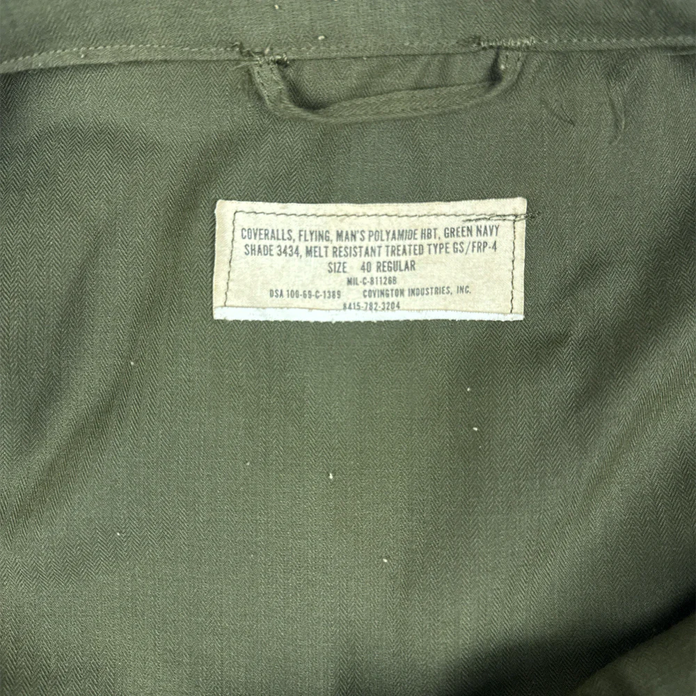 US Navy 1960s Olive Flying Coveralls