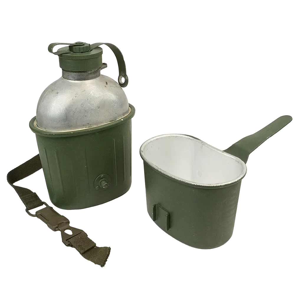 German Army Aluminum Canteen Set