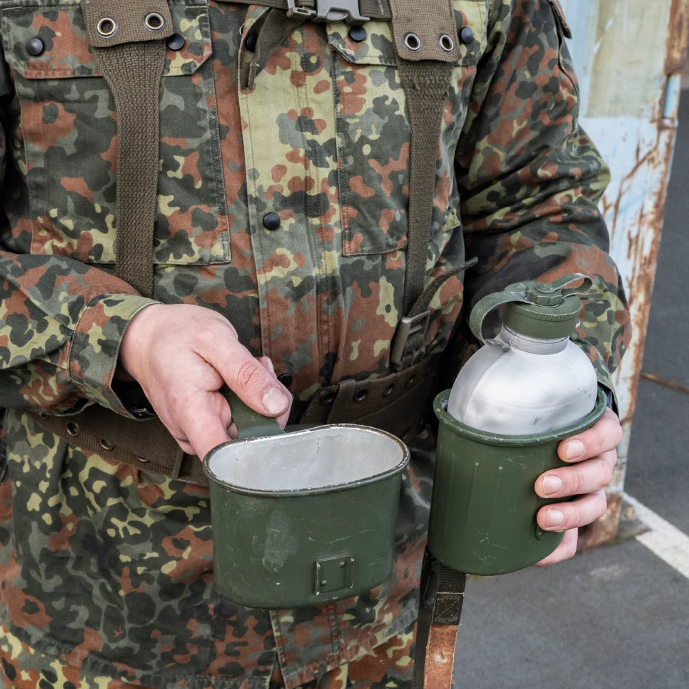 German Army Aluminum Canteen Set