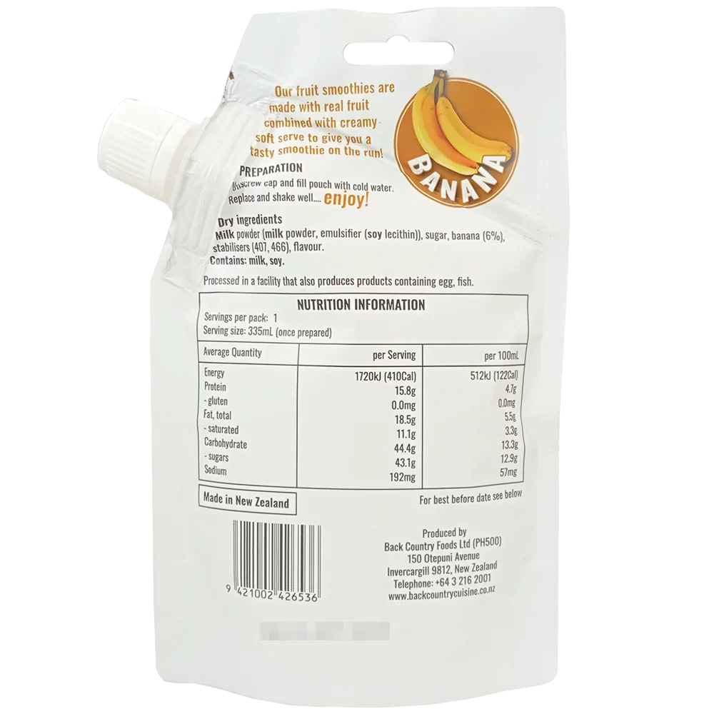 Back Country Cuisine - Banana Smoothie