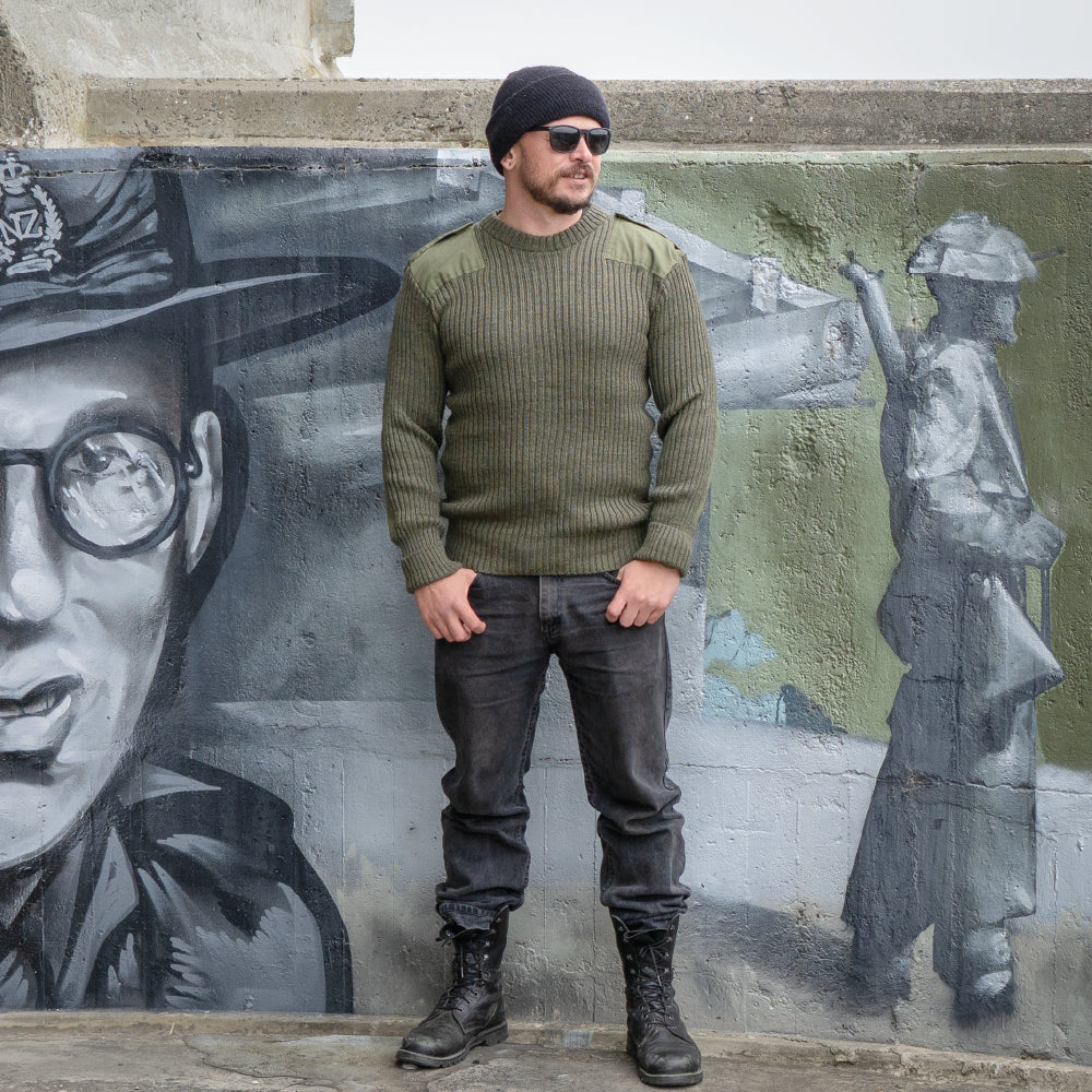 British Army Olive Drab Wool Jersey