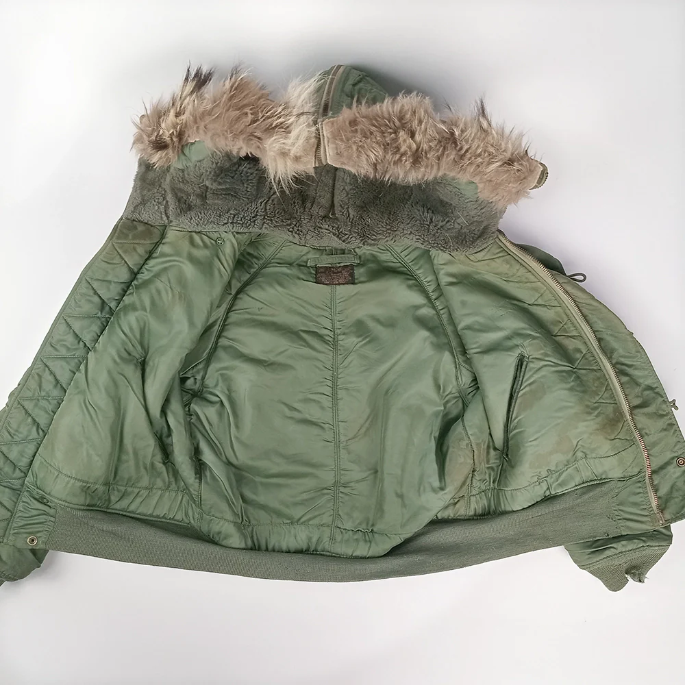 US N-2B Flight Jacket w Attached Hood and Fur Ruff 1962 - Sz M