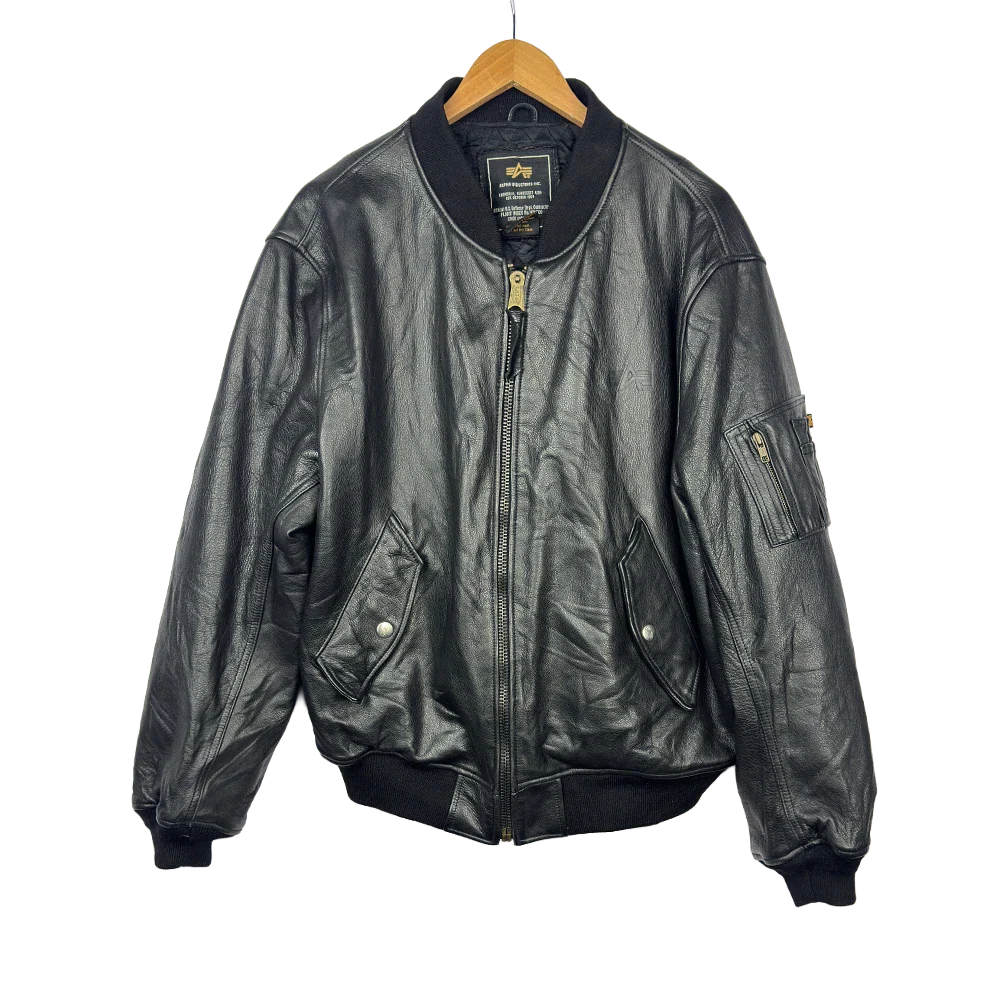 Alpha Industries Black Leather Jacket