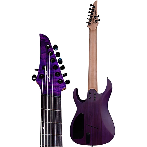 Ninja 8 String Multi Scale Super Shred Series Quilted Maple Electric Guitar Purple
