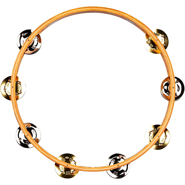 Recording Combo Wood Tambourine One Row Dual Alloy Jingles Super Natural