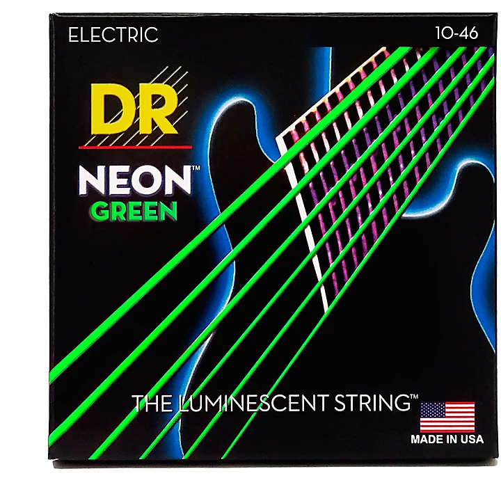 NEON Hi Def Green SuperStrings Medium Electric Guitar Strings
