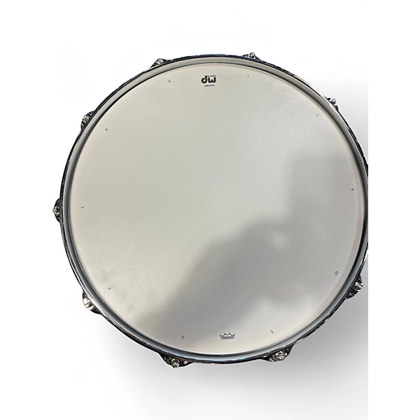 DW Used DW 8X14 Collectors Series Snare Blue Sparkle Drum.gc