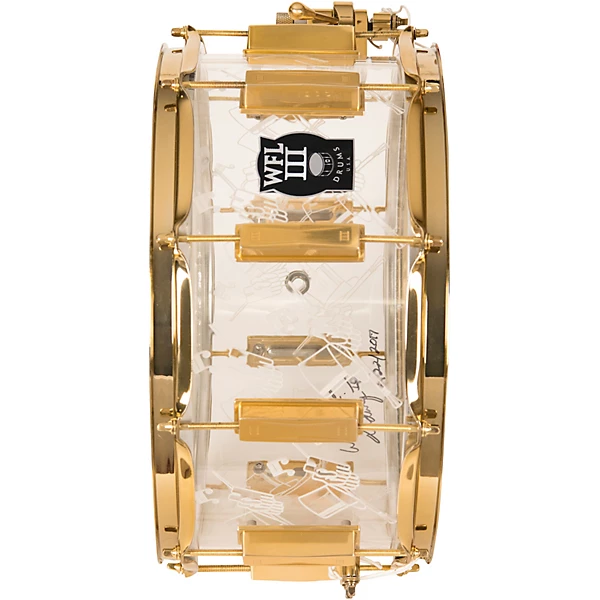 Top Hat and Cane Collectors Acrylic Snare Drum with Gold Hardware