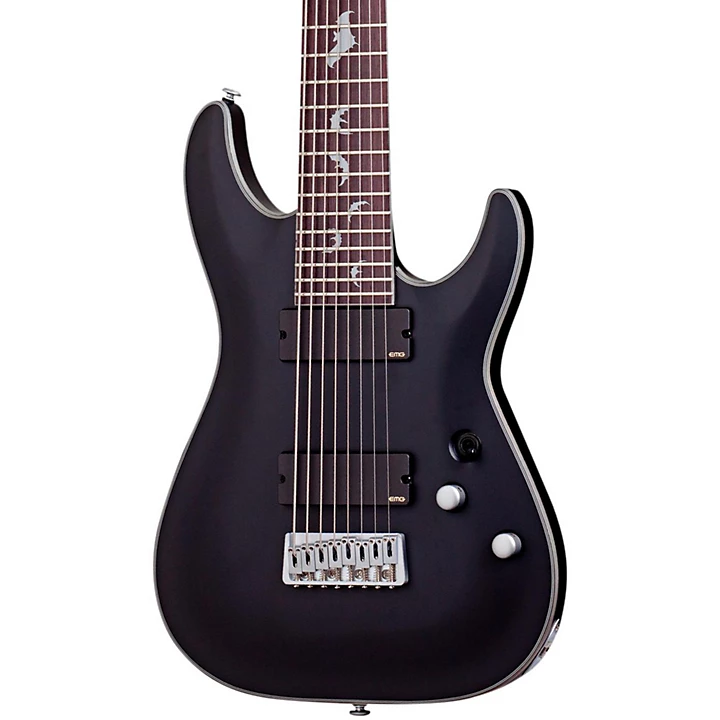 Damien Platinum 8 String Electric Guitar Satin Black