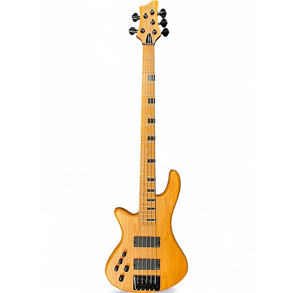 Used Schecter Guitar Research Stiletto Session 5 Natural Electric Bass Guitar