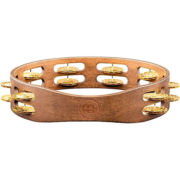 MEINL Vintage Wood Tambourine Dimpled Jingles Two Rows