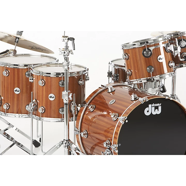 DW Collector's Series 5 Piece Lacquer Custom Shell Pack Mahogany/Maple with Chrome Hardware