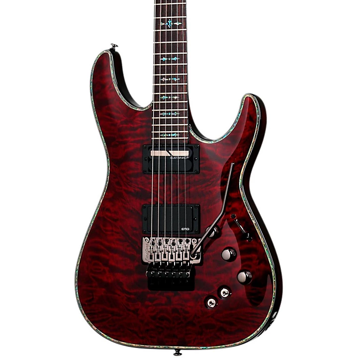 Schecter Guitar Research Hellraiser C 1 With Floyd Rose Sustainiac Electric Guitar Black Cherry