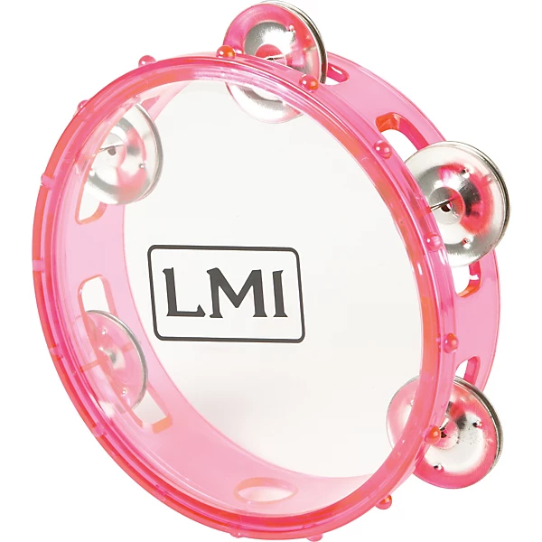 Transparent Tambourine with Head Pink