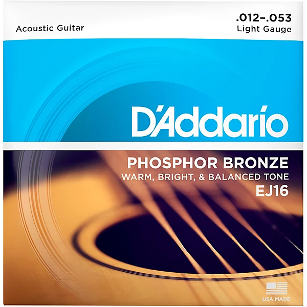 EJ16 Phosphor Bronze Light Acoustic Guitar Strings Single Pack