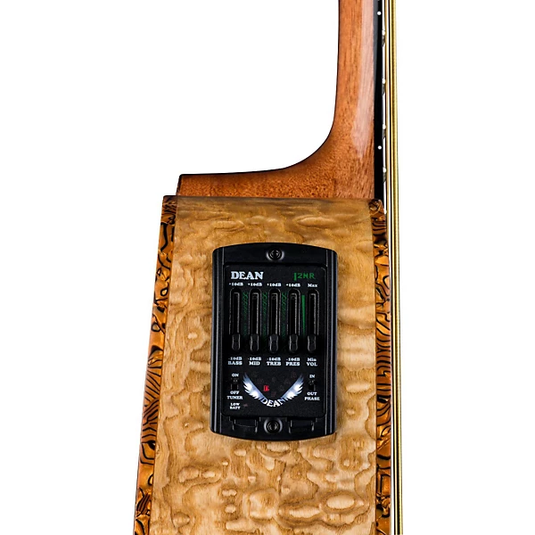 Exotica Quilted Ash Acoustic Electric Bass Guitar Gloss Natural