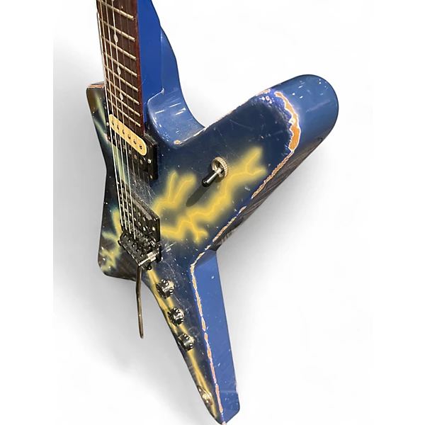 Used Edwards EP 90 Blue Yellow Solid Body Electric Guitar