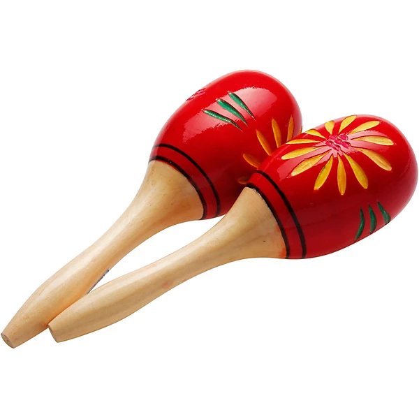 MRW 26 Wooden Maracas Flower Finish Red